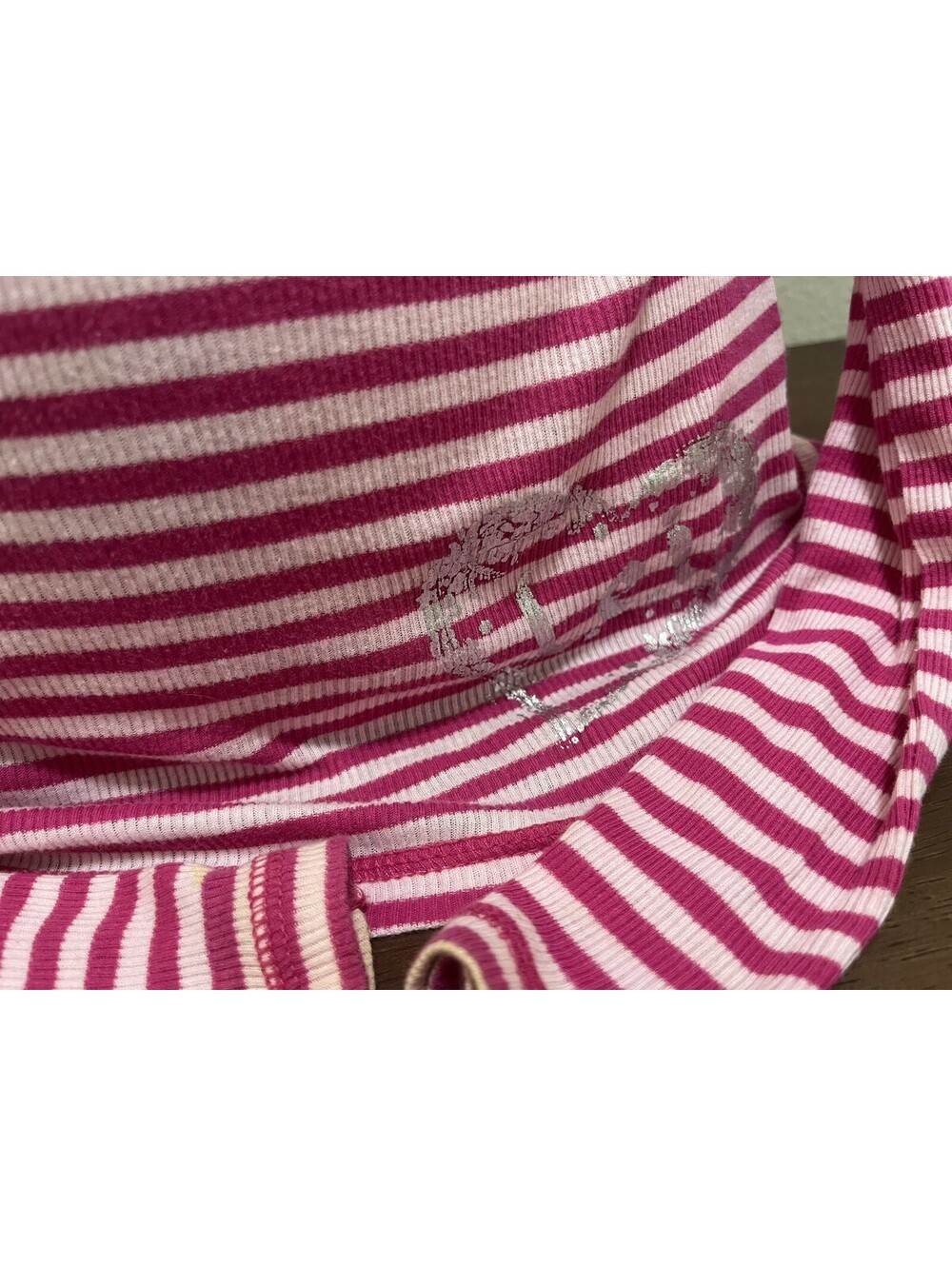 l.e.i. Vintage Long Sleeved Henley Pink Striped Y2K Shirt L - Picture 4 of 7